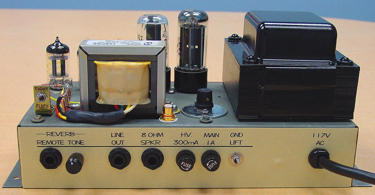 We started with anold Hammond organ reverb amp chassis and transformed